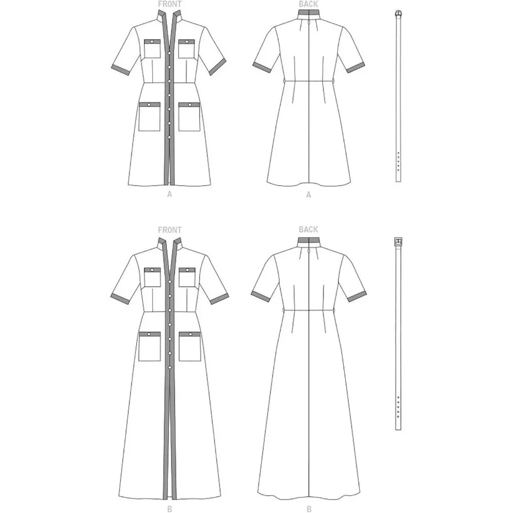 Vogue Patterns V1781 Misses Dress Belt Sewing Pattern Sizes 8-16‎ Retro-Inspired